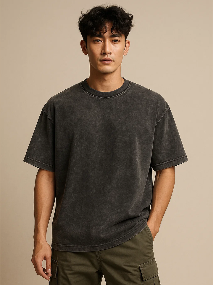 Black Acid Washed Oversized T-Shirt HYPEFUSION