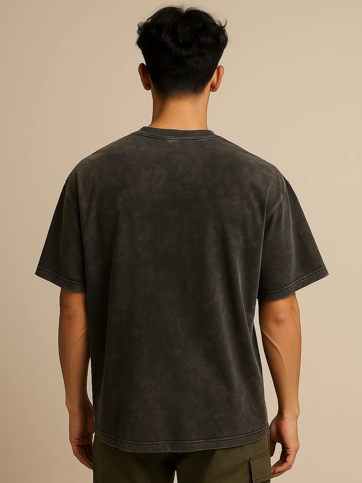 Black Acid Washed Oversized T-Shirt HYPEFUSION