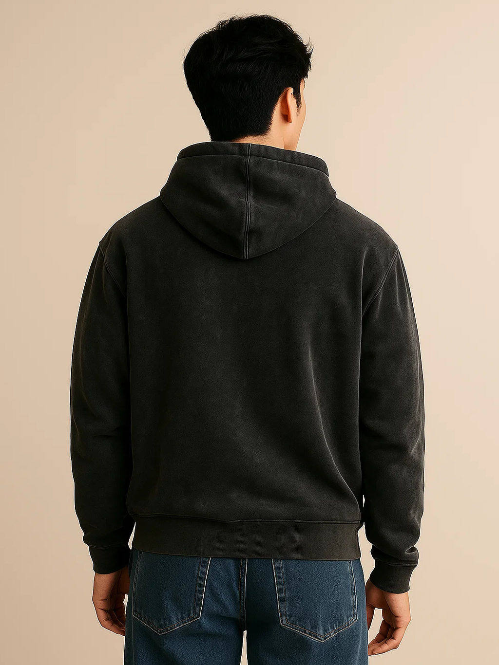 Unisex Acid Washed Black Hoodie HYPEFUSION