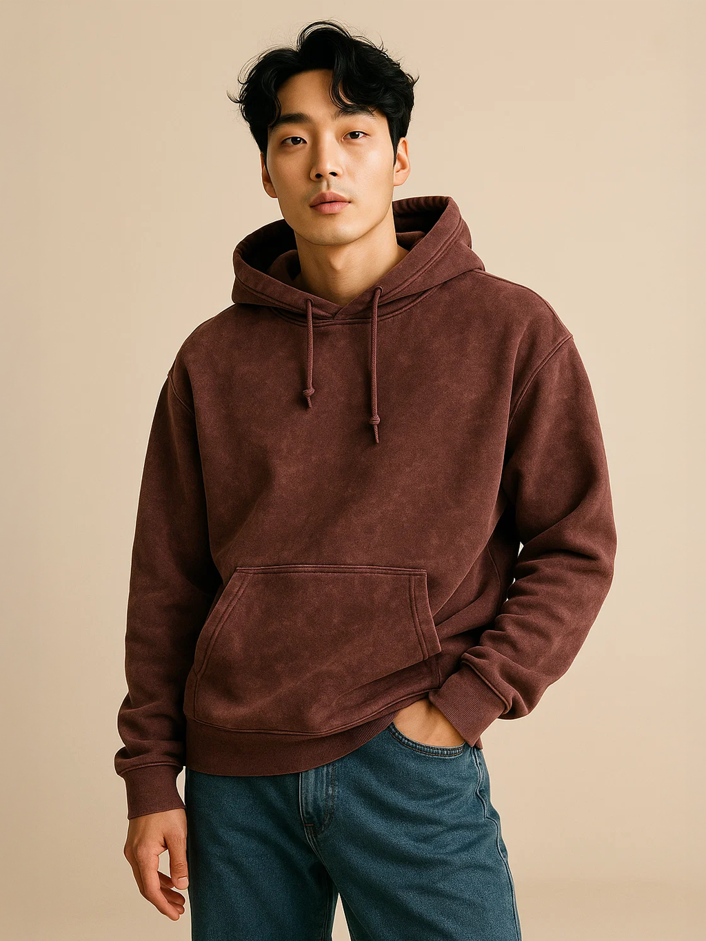 Unisex Acid Washed Blue Hoodie HYPEFUSION